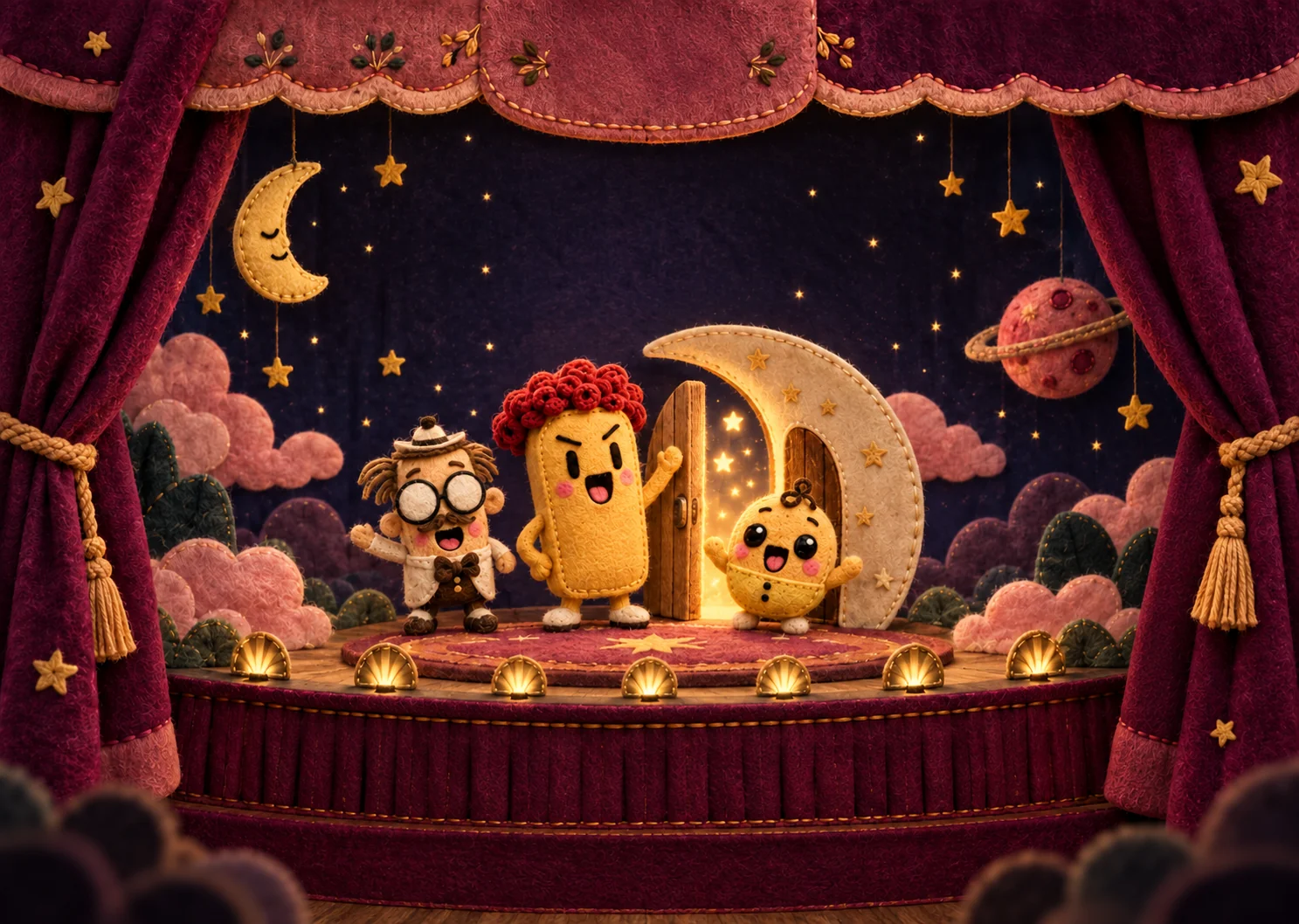 Professor Pesto, Herman and Little Chicken welcome you to their magical felt theatre